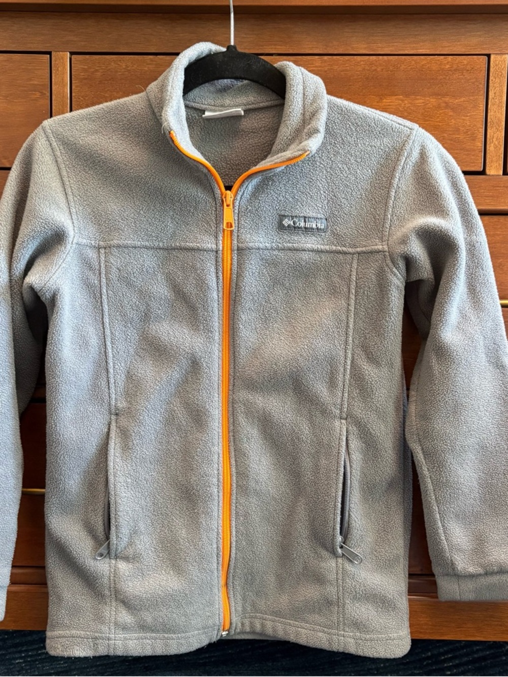 Boys Grey Columbia Steens Mountain Zip Up Fleece Jacket Sweatshirt Medium 10/12